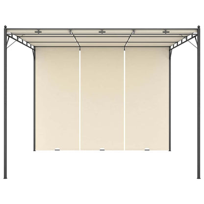 vidaXL Garden Gazebo with Side Curtain 3x3x2.25m Cream 2
