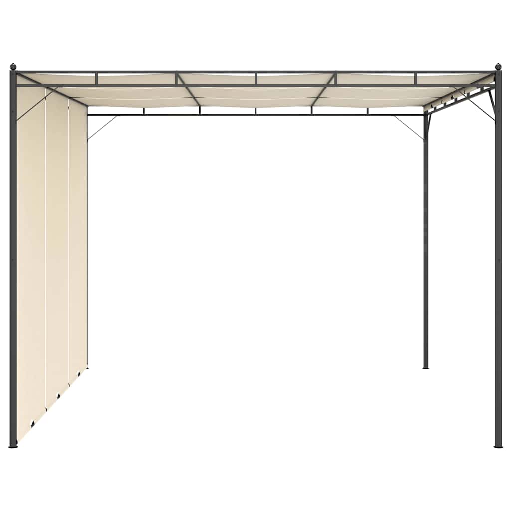 vidaXL Garden Gazebo with Side Curtain 3x3x2.25m Cream 3
