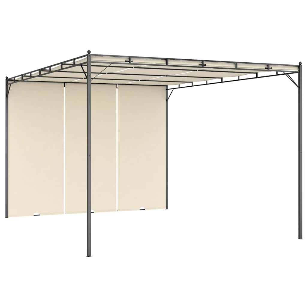 Garden Gazebo with Side Curtain 4x3x2,25 m Cream 4 x 3 x 2.25 m