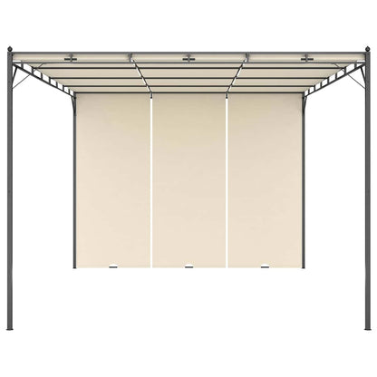 47994 vidaXL Garden Gazebo with Side Curtain 4x3x2,25 m Cream 2