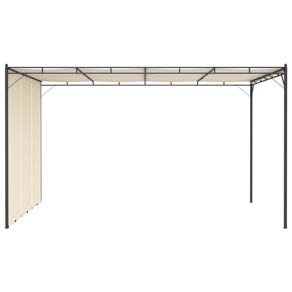 47994 vidaXL Garden Gazebo with Side Curtain 4x3x2,25 m Cream 5