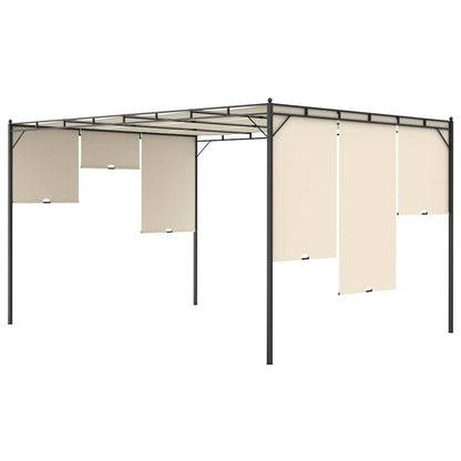 Garden Gazebo with Side Curtain 4x3x2,25 m Cream 4 x 3 x 2.25 m