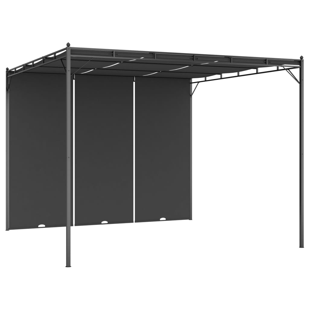 vidaXL Garden Gazebo with Side Curtain 3x3x2.25 m Anthracite 1