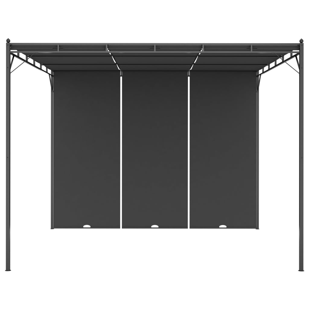 vidaXL Garden Gazebo with Side Curtain 3x3x2.25 m Anthracite 2