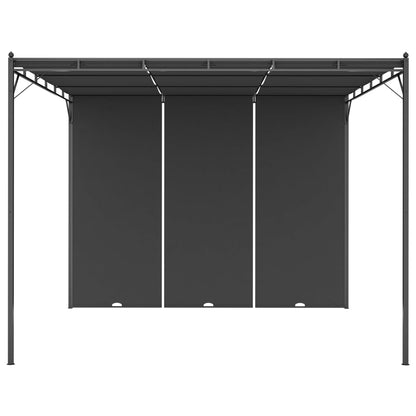 vidaXL Garden Gazebo with Side Curtain 3x3x2.25 m Anthracite 2