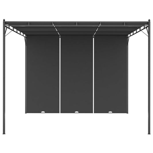 vidaXL Garden Gazebo with Side Curtain 3x3x2.25 m Anthracite 2