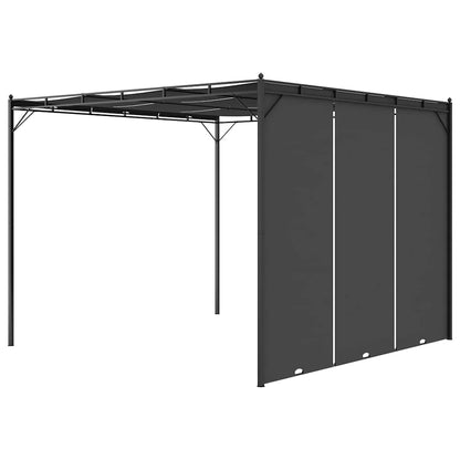 vidaXL Garden Gazebo with Side Curtain 3x3x2.25 m Anthracite 4