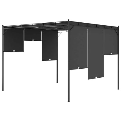 vidaXL Garden Gazebo with Side Curtain 3x3x2.25 m Anthracite 5
