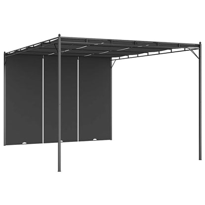 vidaXL Garden Gazebo with Side Curtain 4x3x2.25 m