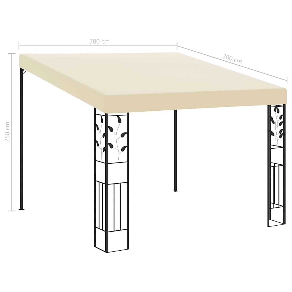 vidaXL Wall-mounted Gazebo 3x3x2.5 m Cream 6