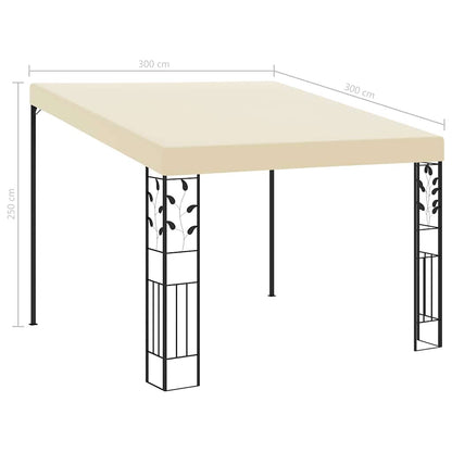 vidaXL Wall-mounted Gazebo 3x3x2.5 m Cream 6