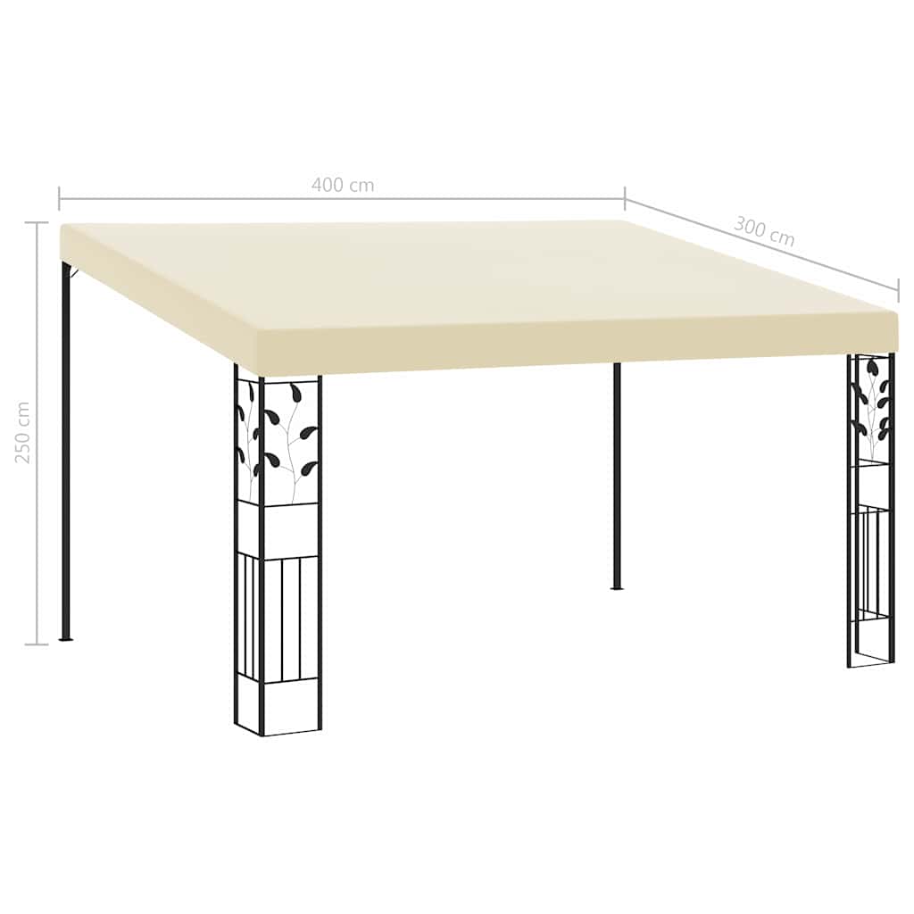 47998 vidaXL Wall-mounted Gazebo 4x3x2,5 m Cream 6