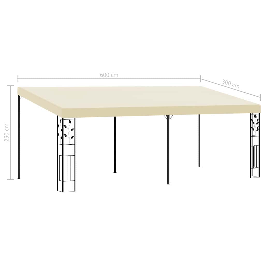 47999 vidaXL Wall-mounted Gazebo 6x3x2,5 m Cream 6