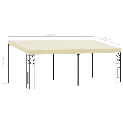 47999 vidaXL Wall-mounted Gazebo 6x3x2,5 m Cream 6
