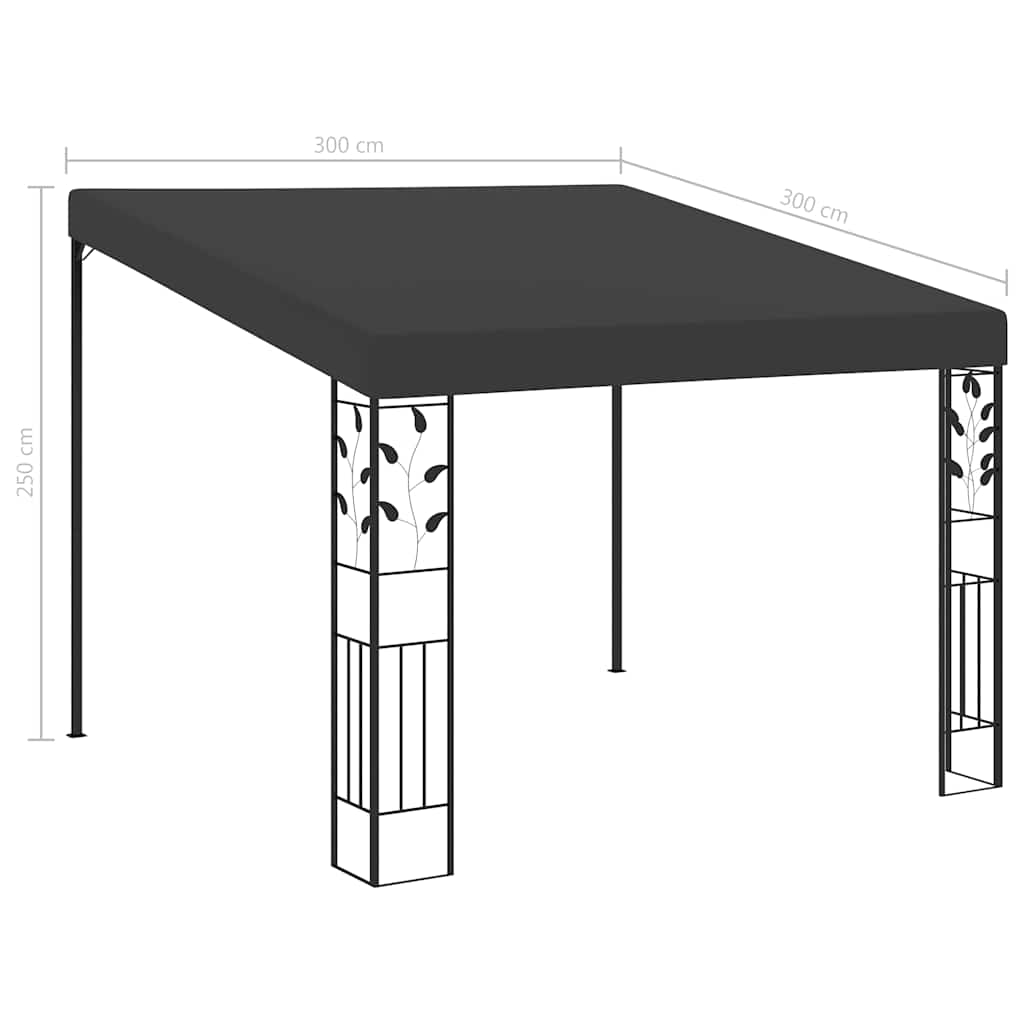 vidaXL Wall-mounted Gazebo 3x3x2.5 m Anthracite 6