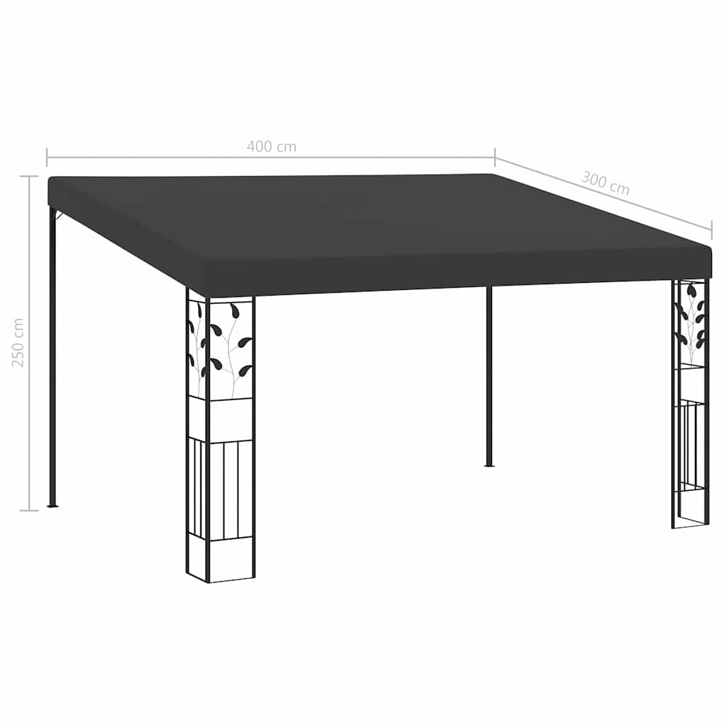 48001 vidaXL Wall-mounted Gazebo 4x3x2,5 m Anthracite 6