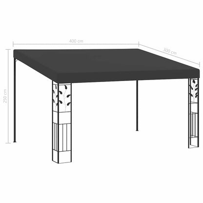 48001 vidaXL Wall-mounted Gazebo 4x3x2,5 m Anthracite 6
