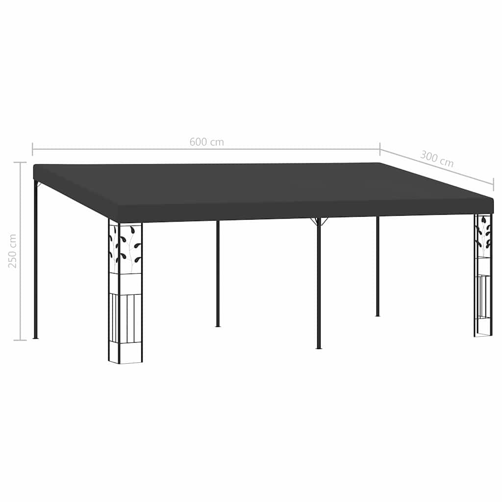 vidaXL Wall-mounted Gazebo 6x3x2,5 m Anthracite 6