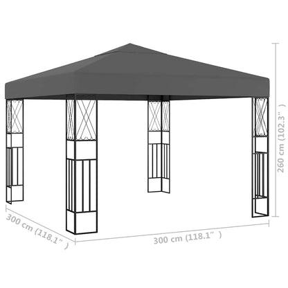 vidaXL Gazebo 3x3 m Anthracite Fabric 5