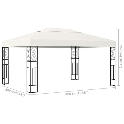vidaXL Gazebo 3x4 m Cream Fabric 6