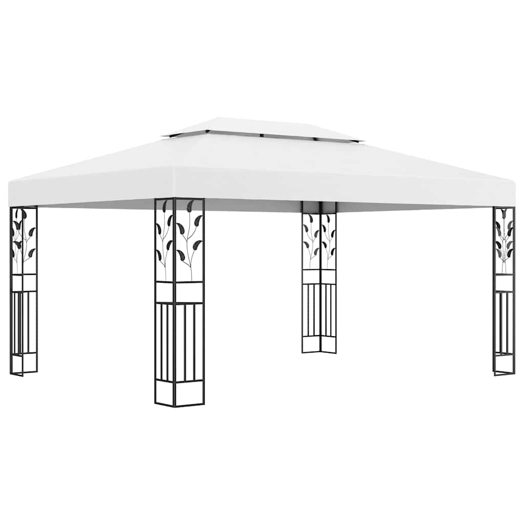 vidaXL Gazebo with Double Roof 3x4 m White 1
