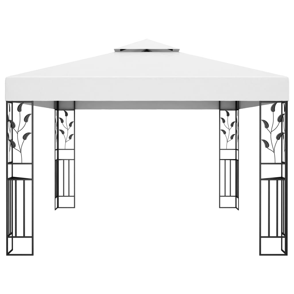 vidaXL Gazebo with Double Roof 3x4 m White 2