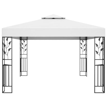vidaXL Gazebo with Double Roof 3x4 m White 2