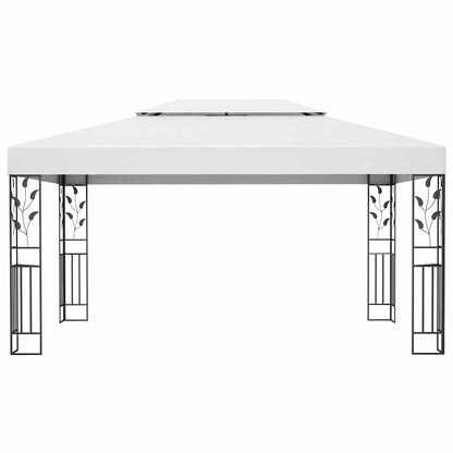 vidaXL Gazebo with Double Roof 3x4 m White 3