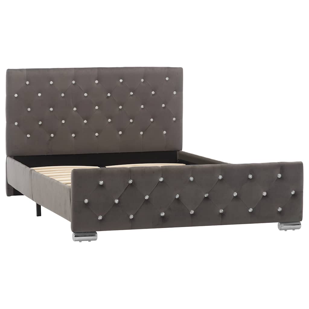 vidaXL Bed Frame without Mattress Grey Fabric 120x200cm 2