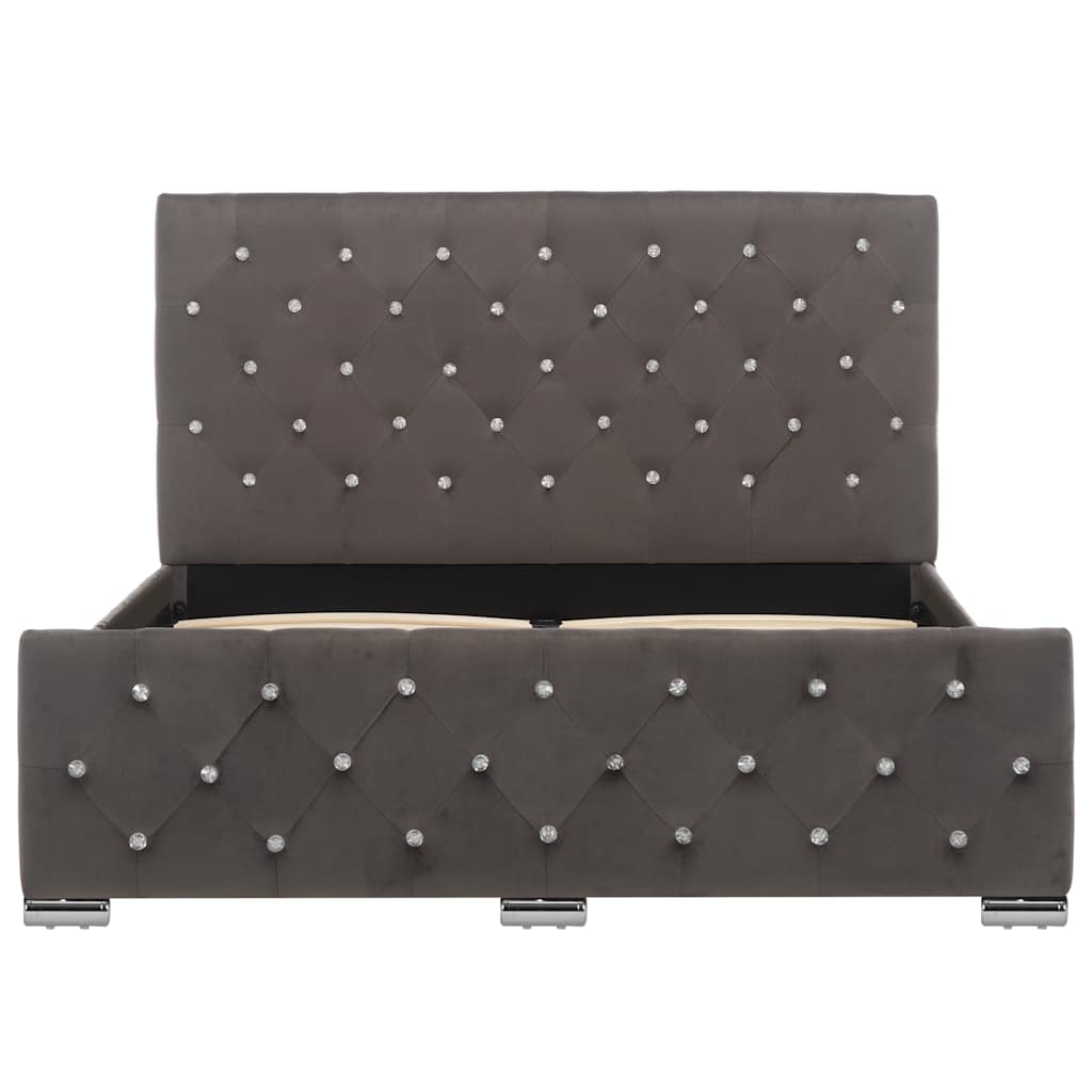 vidaXL Bed Frame without Mattress Grey Fabric 120x200cm 3