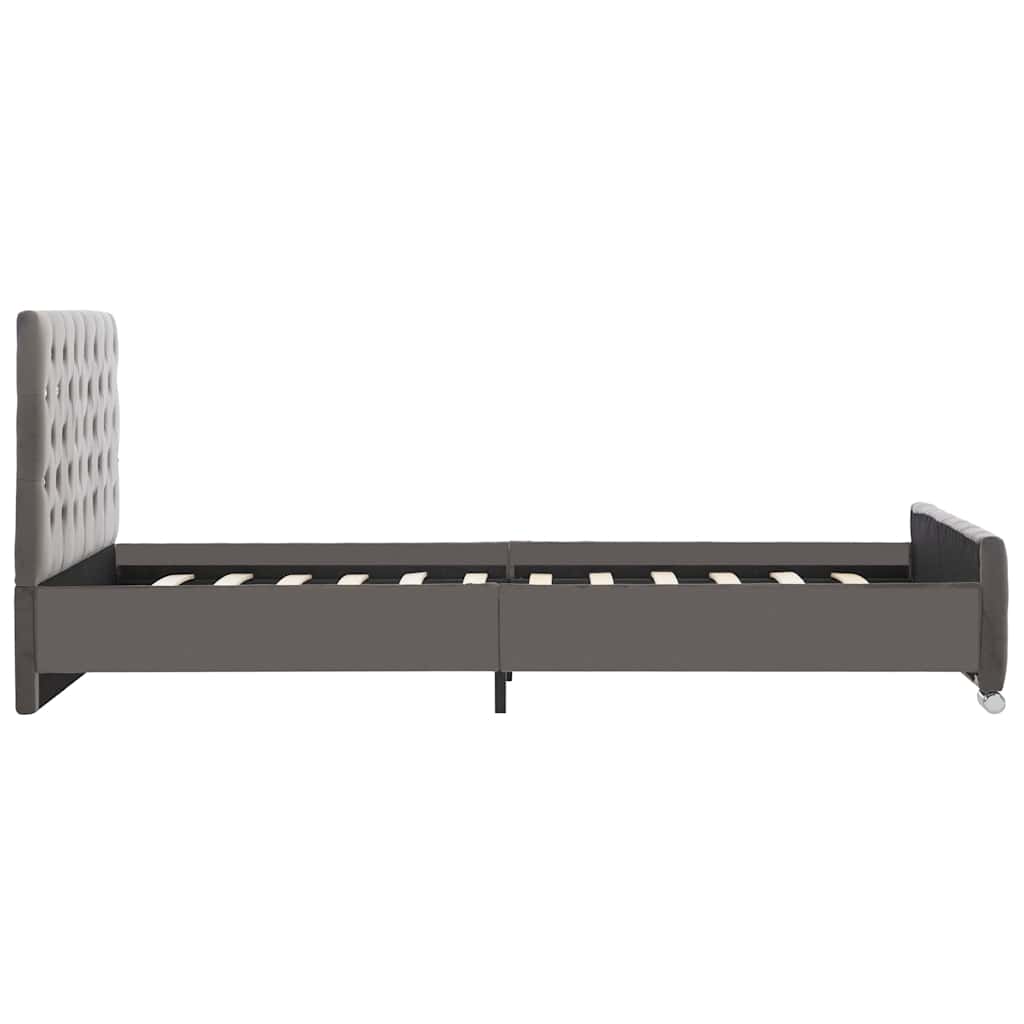 vidaXL Bed Frame without Mattress Grey Fabric 120x200cm 4