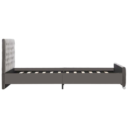 vidaXL Bed Frame without Mattress Grey Fabric 120x200cm 4