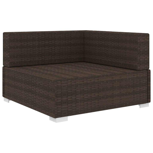 vidaXL Sectional Corner Chair with Cushions Poly Rattan Brown 2