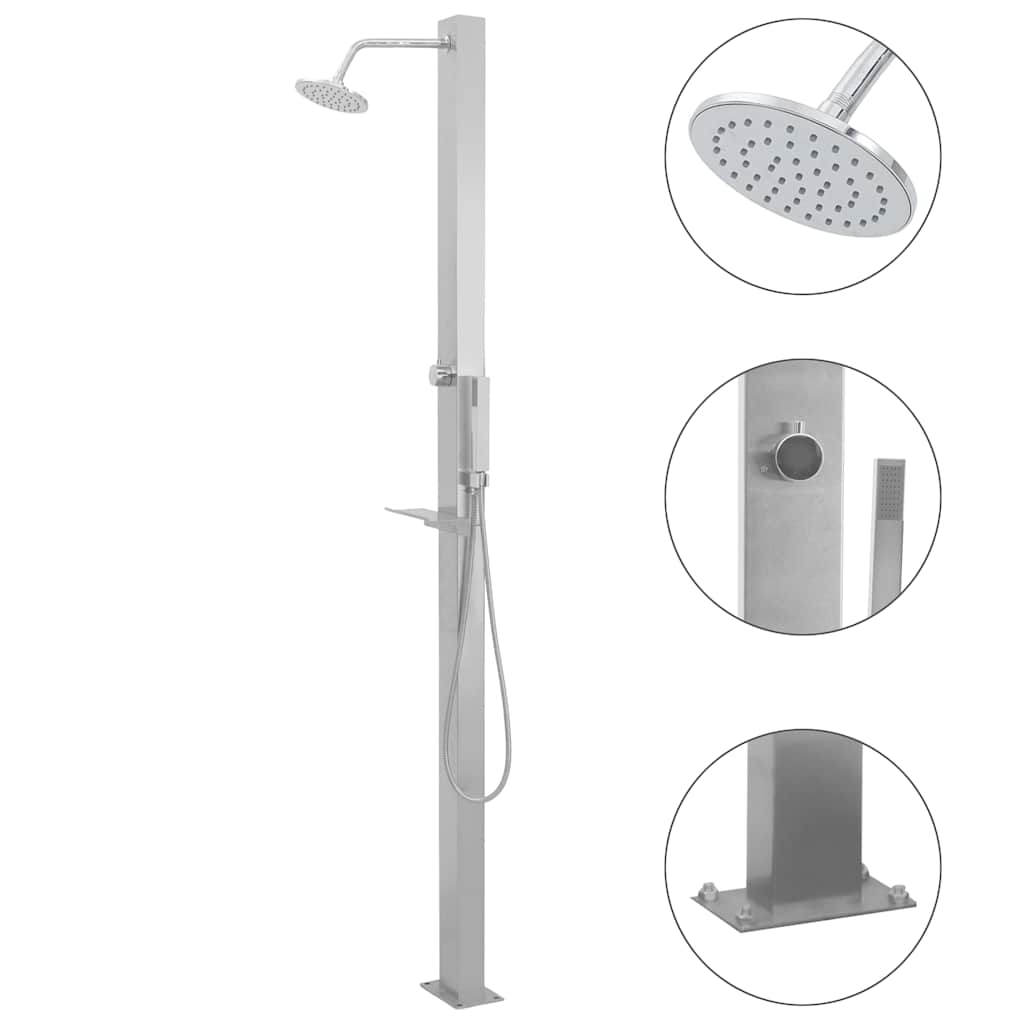 vidaXL Shower Panel | Silver | 201 stainless steel 1