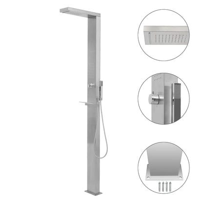 vidaXL Outdoor Shower Stainless Steel Square 1