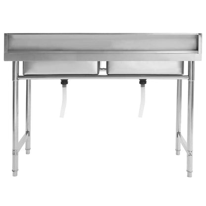 144291 vidaXL Kitchen Sink Double Basin Stainless Steel 5