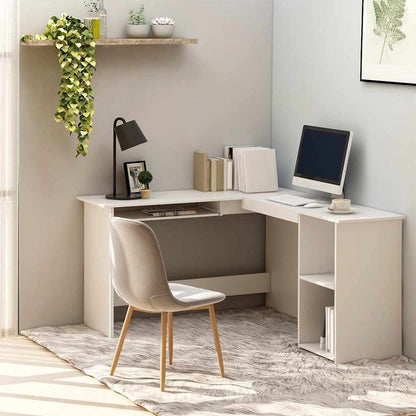 L-Shaped Corner Desk 120x140x75 cm Engineered Wood White