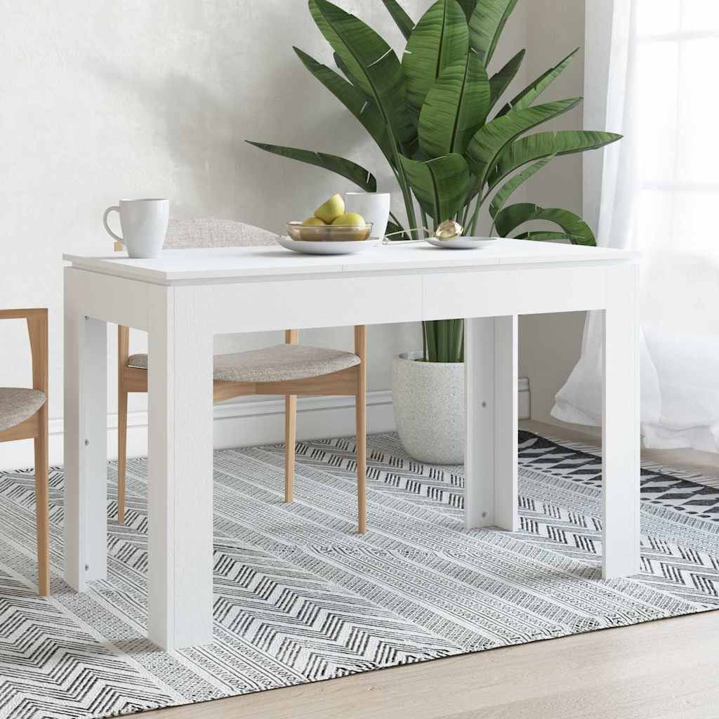 Dining Table 120x60x76 cm Engineered Wood White