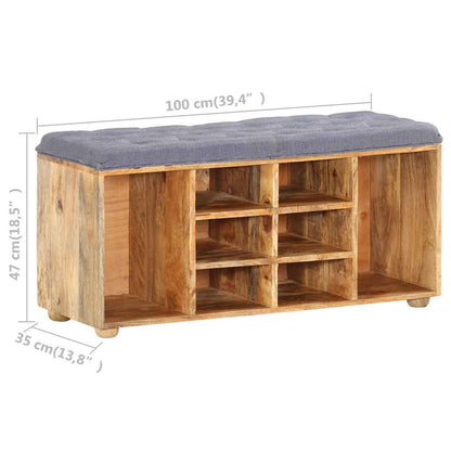 vidaXL Hall Bench 100x35x47 cm Solid Mango Wood 6
