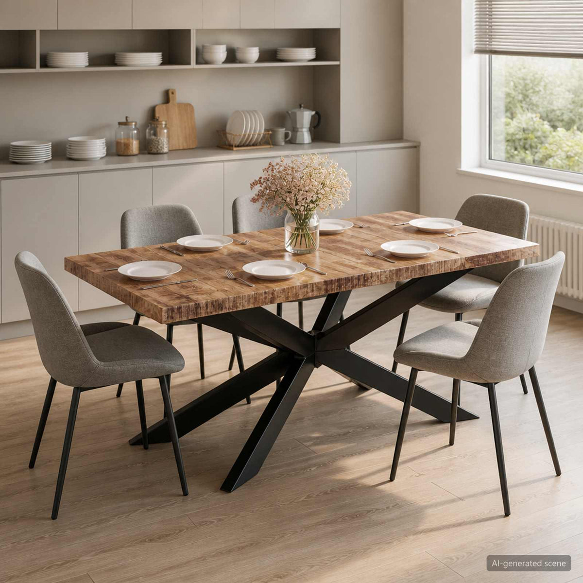 Dining Table 180x90x76 cm Solid Reclaimed Wood Light brown