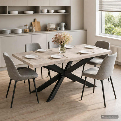 285964 vidaXL Dining Table 180x90x76 cm Solid Bleached Mango Wood 1