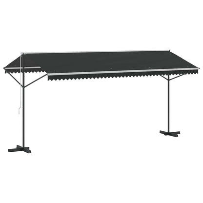 Free Standing Awning Polyester Anthracite 5 x 3 m with anthracite frame