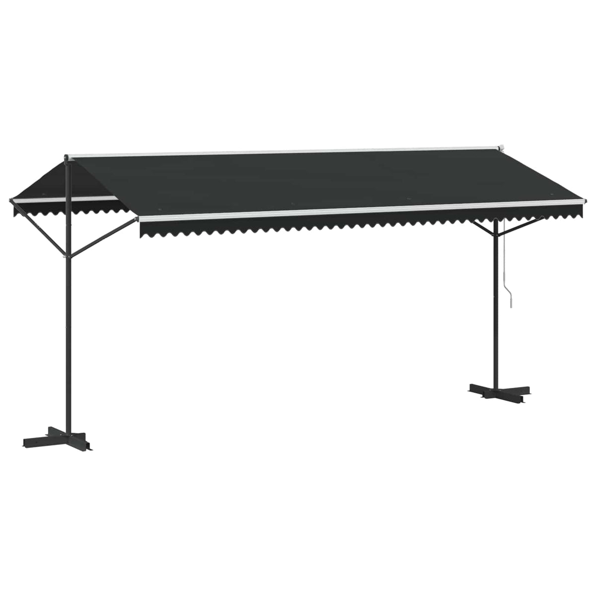 Free Standing Awning Polyester Anthracite 5 x 3 m with anthracite frame
