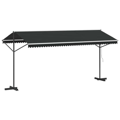 Free Standing Awning Polyester Anthracite 5 x 3 m with anthracite frame