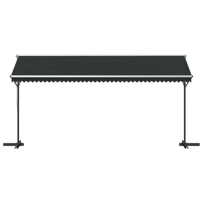 Free Standing Awning Polyester Anthracite 5 x 3 m with anthracite frame