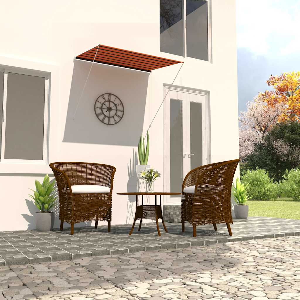 Retractable Awning 200 x 150 cm Orange and brown