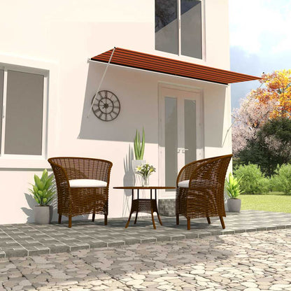 Retractable Awning 350 x 150 cm Orange and brown