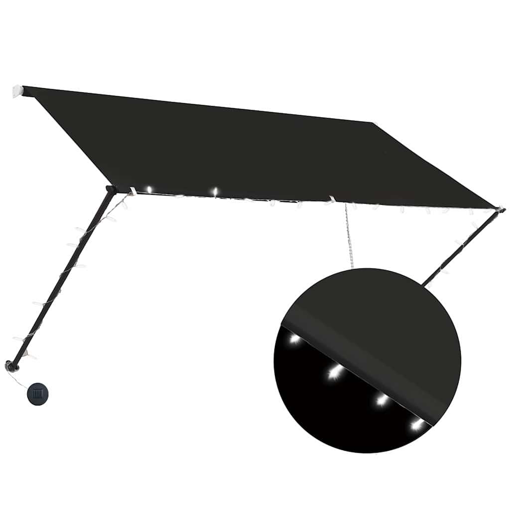 Retractable Awning with LED Anthracite 250 x 150 cm