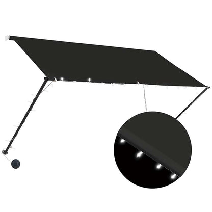 Retractable Awning with LED Anthracite 250 x 150 cm