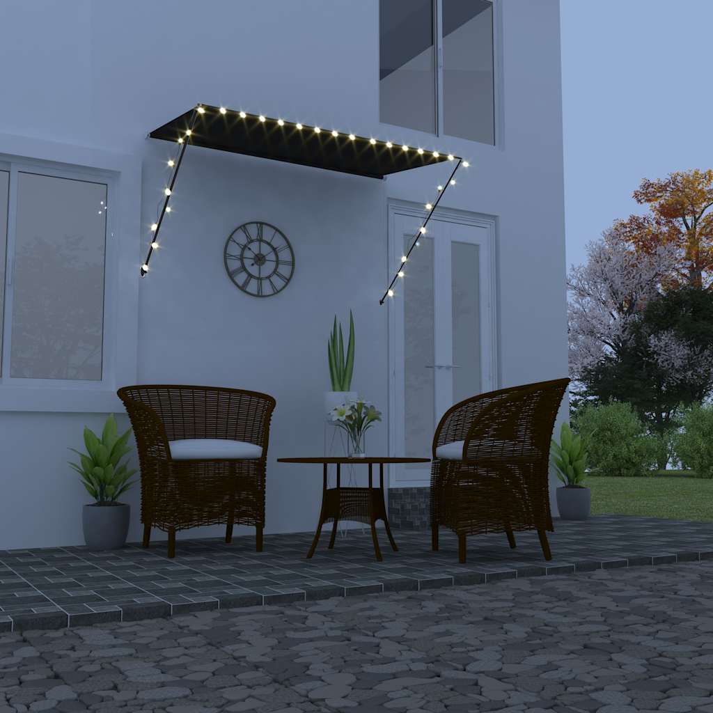 Retractable Awning with LED Anthracite 250 x 150 cm